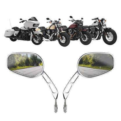 Chrome Rearview Mirrors for Harley Softail Slim FLSS Deluxe Heritage Fatboy (2014-2023)