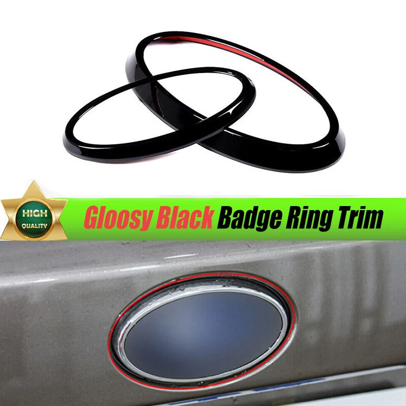 Gloss Black Front Rear Emblem Badge Trim 2 x For Subaru Outback (2022-2023)