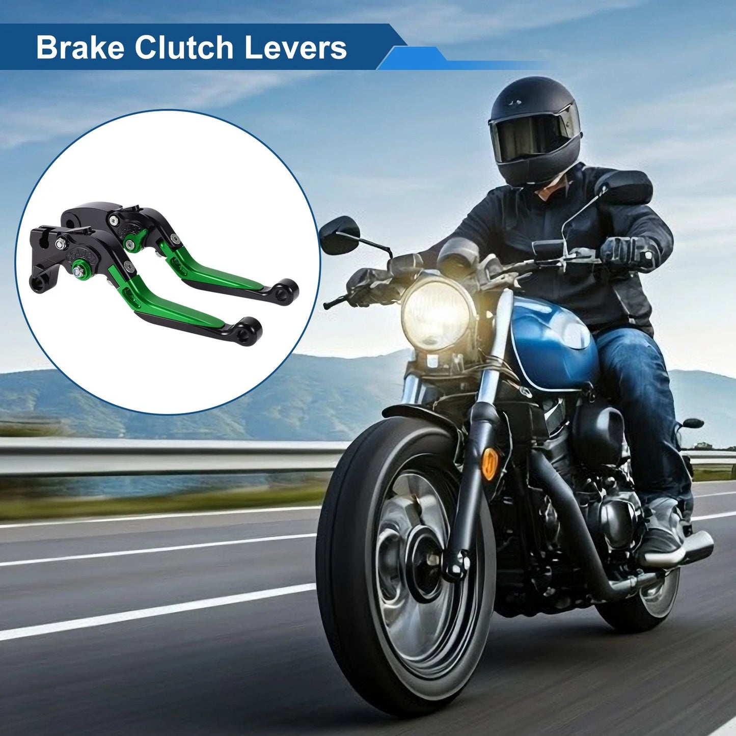 2 x Adjustable Brake Levers for Yamaha YZF R1 Black Head Handle (2015–2022)
