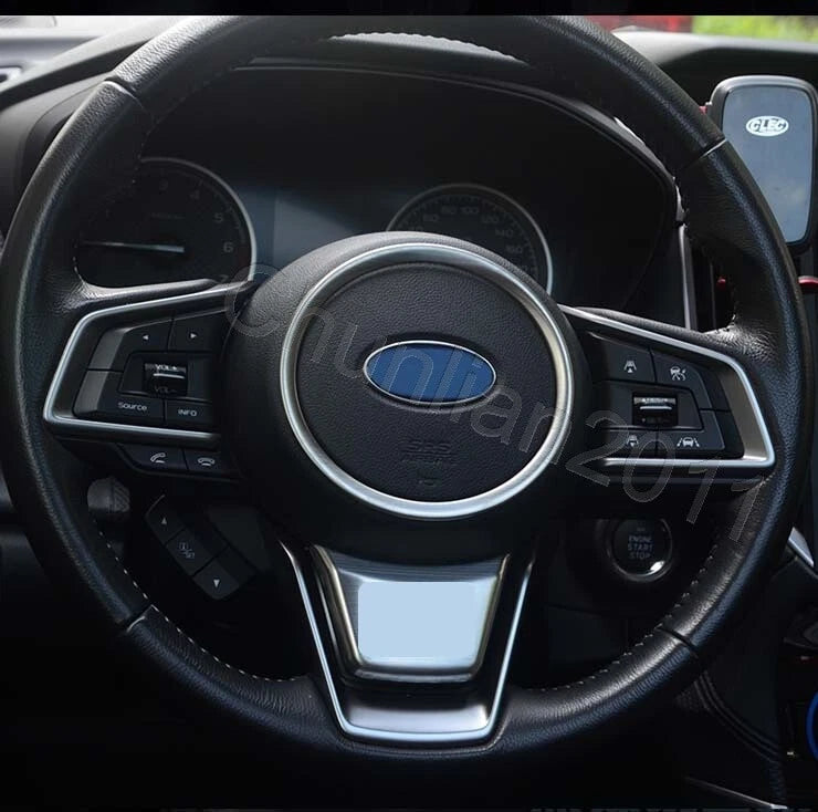 Steering Wheel U Shape Cover Trim for Subaru Forester 2019-2023 Silver Matte