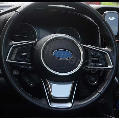Steering Wheel U Shape Cover Trim for Subaru Forester 2019-2023 Silver Matte