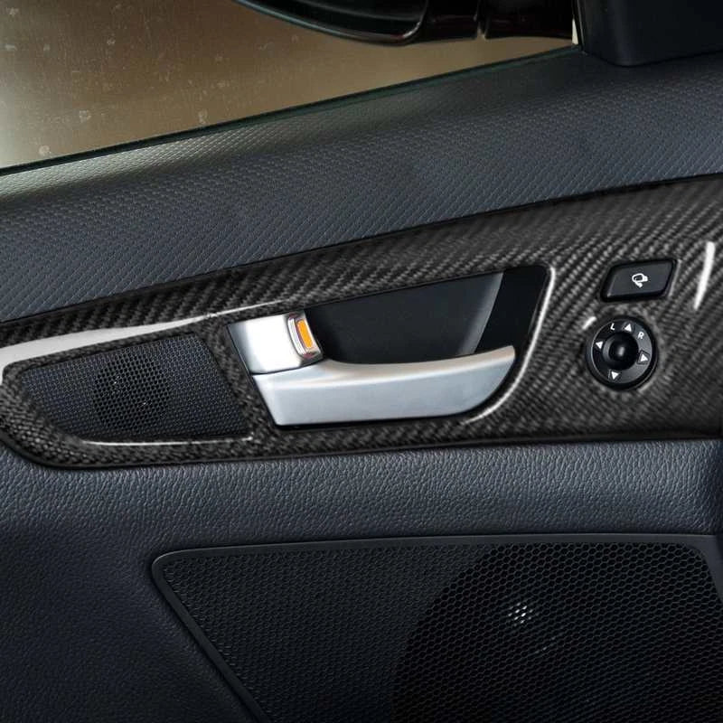 Real Carbon Fiber Inner Door Handle Frame Cover Trim for Hyundai Veloster 11-17