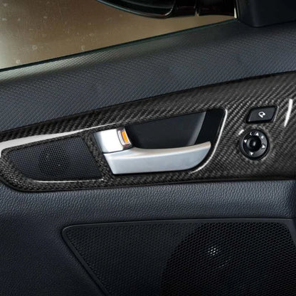 Real Carbon Fiber Inner Door Handle Frame Cover Trim for Hyundai Veloster 11-17