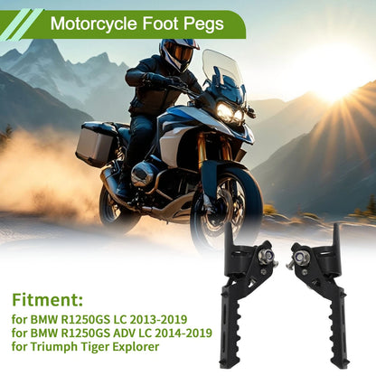 Motorcycle Foot Pegs / 1 pair / Footrest Black for BMW R1250GS LC (2013–2019)