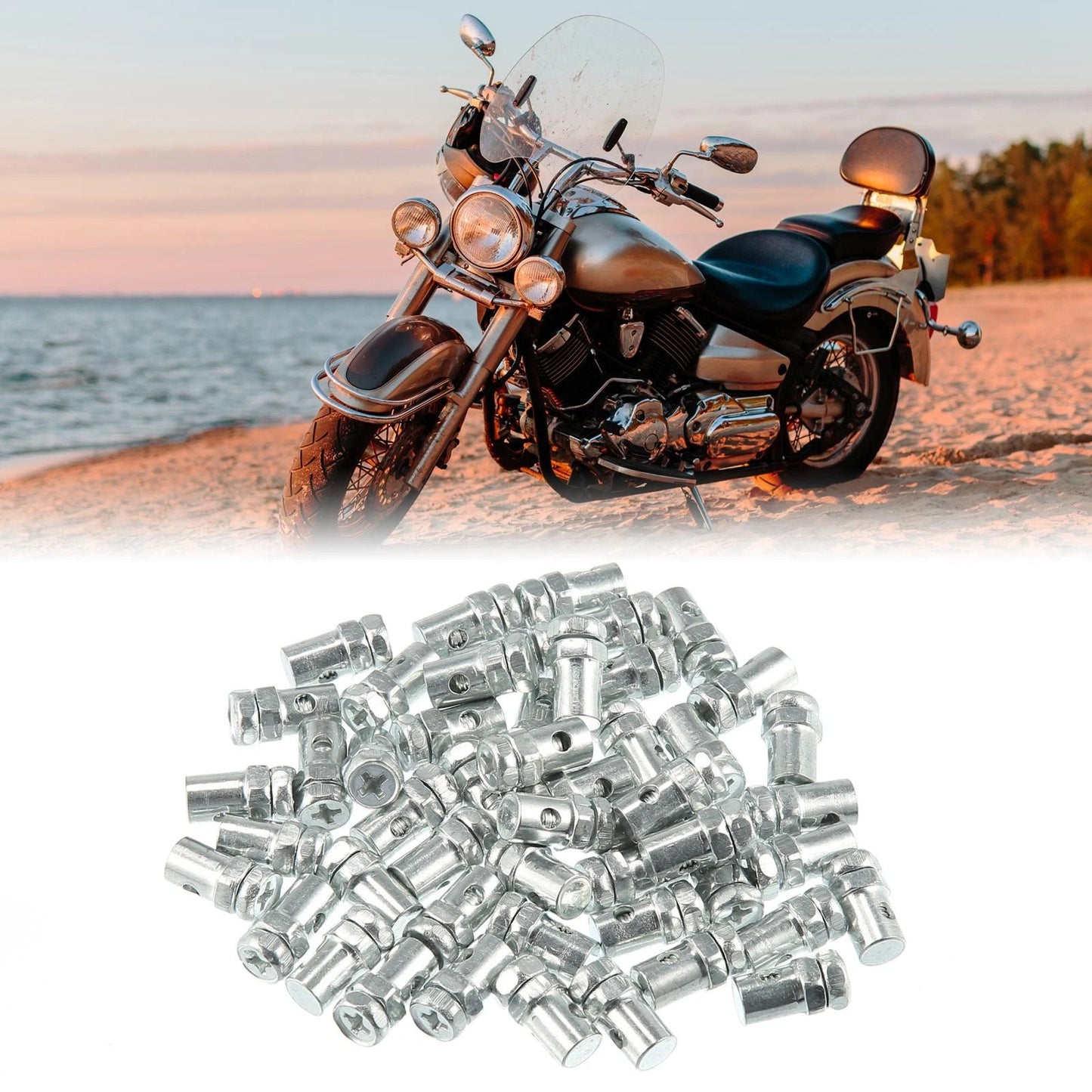 Nipple Screw / 50x 5mm Thread Dia / Brake Cable Wire Solderless for Motorcycle