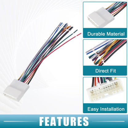 Set Car Stereo CD Player Radio Wiring Harness with Antenna Adapter for Nissan