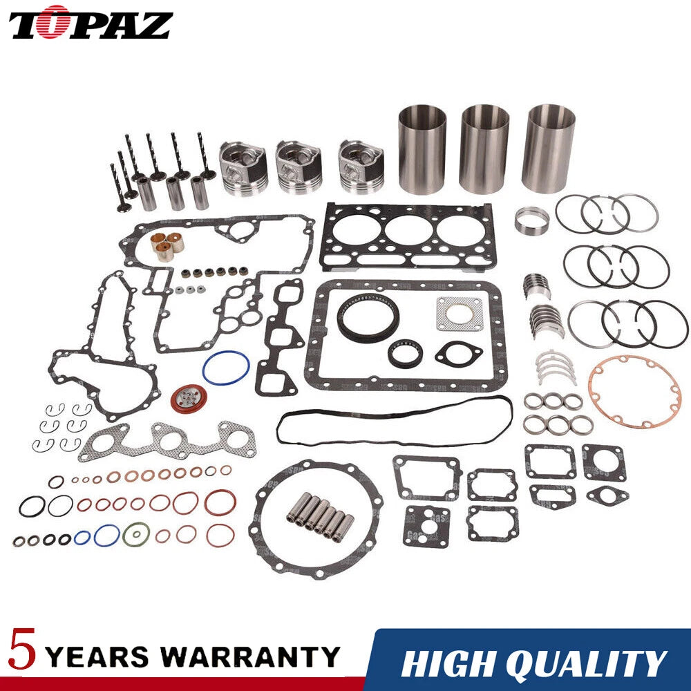D1703 Engine Overhaul Kit for Kubota (Fits Pistons, Rings, Bearings, Gaskets)