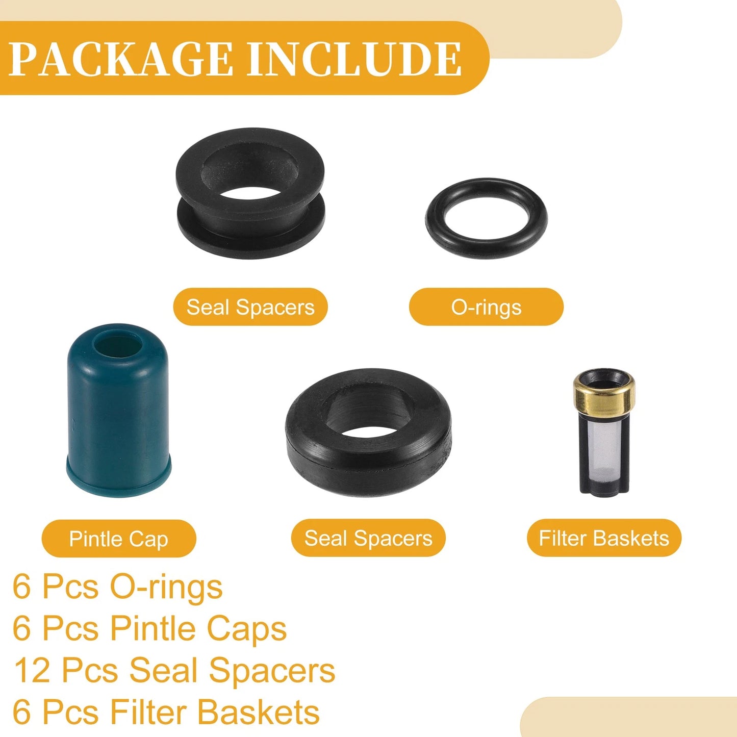 Fuel Injector Seal O-Ring 6 x Sets for Toyota 3VZE 3.0L (1988-1995)