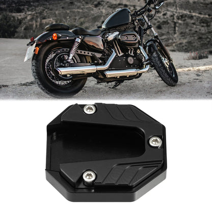 1 Pcs Universal Kickstand Pad CNC Side Stand Foot Extension Black for Motorcycle