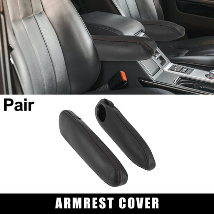Pair Front Seat Armrest Cover Black/Red Line for Toyota Sienna (2011–2018)
