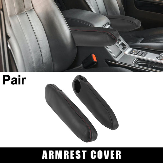Pair Front Seat Armrest Cover Black/Red Line for Toyota Sienna (2011–2018)