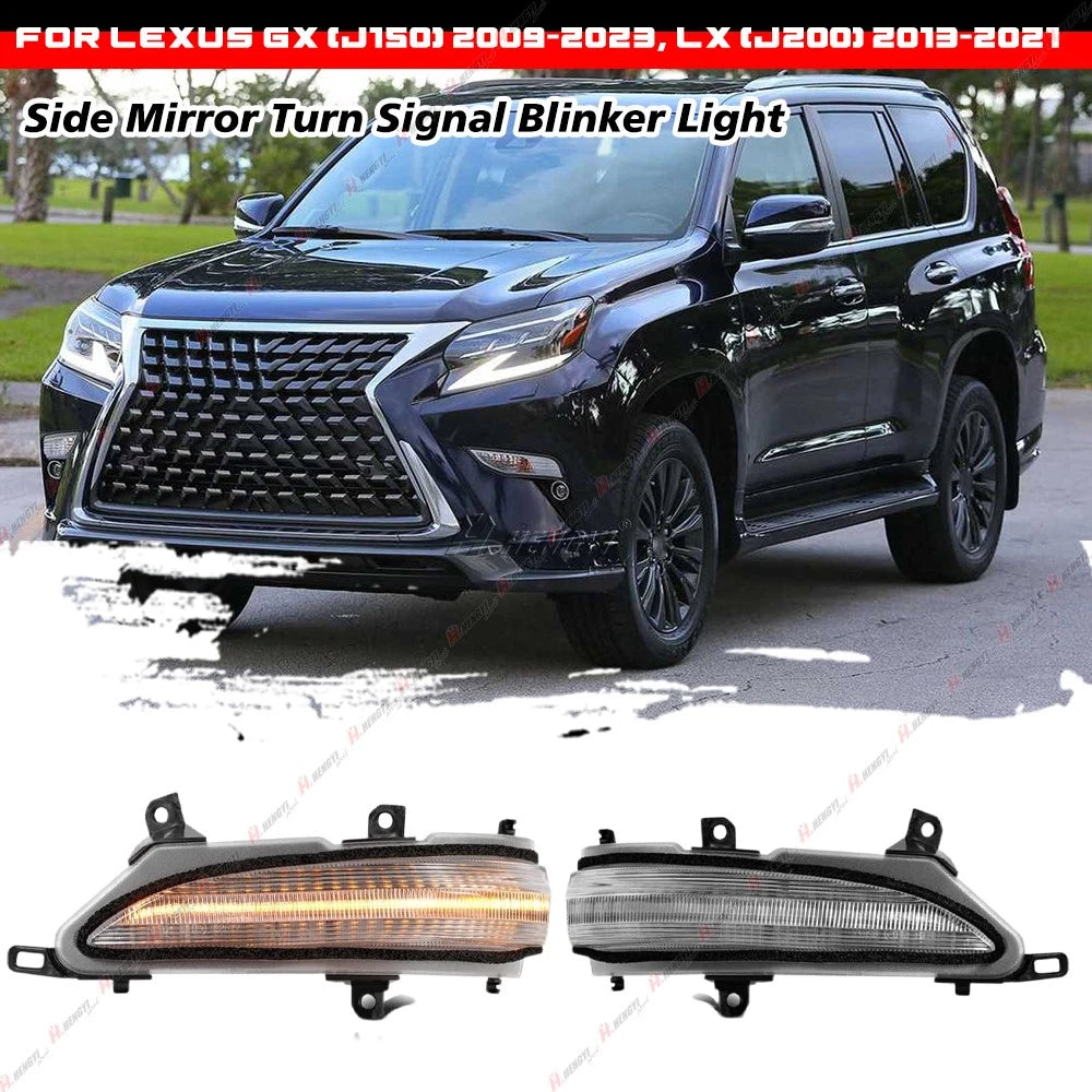 Dynamic Wing Mirror Blinker Turn Signal Lights for Lexus GX (2009–2023)