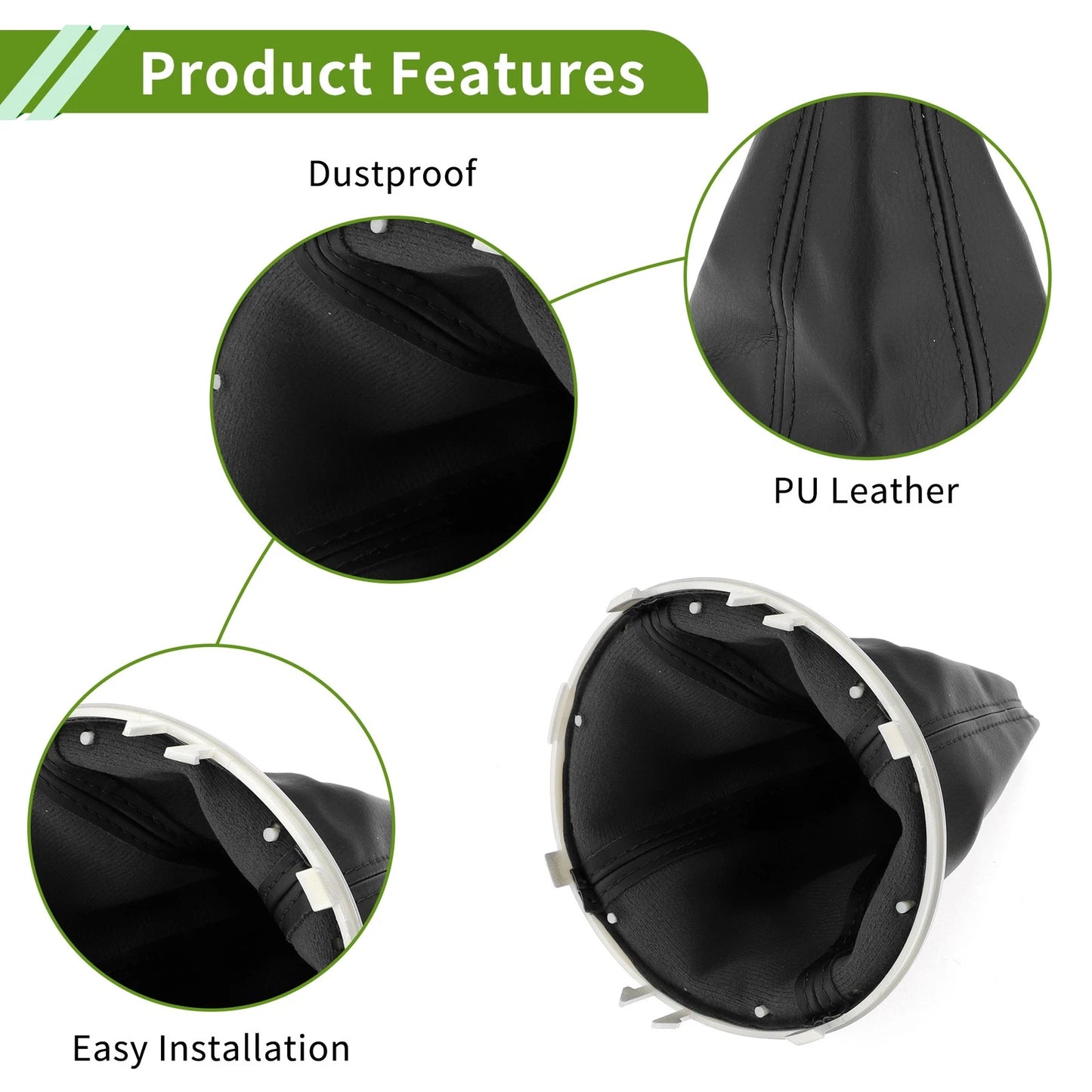 Gear Shift Stick Gaiter Matte Silver Black for Suzuki Swift (2005-2010)