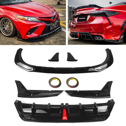 Gloss Black Front Lip & Rear Diffuser for Toyota Camry SE/XSE (2018-2024)