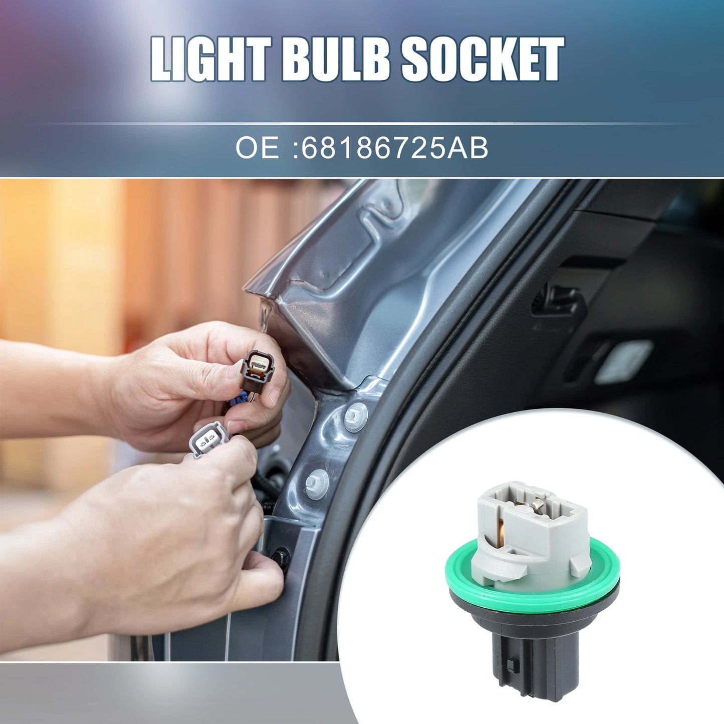 Rear Brake Taillamp Light Bulb Sockets for Dodge Dart (2013-2016)