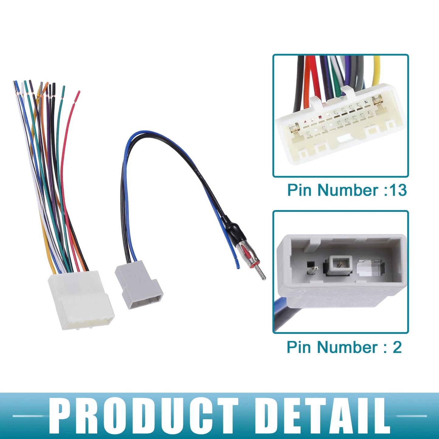 Set Car Stereo CD Player Radio Wiring Harness with Antenna Adapter for Nissan
