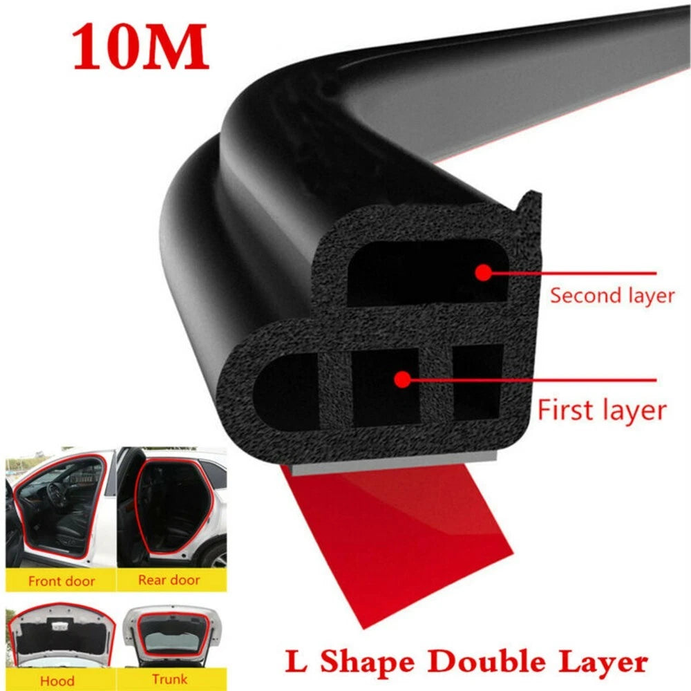 Seal Strip 10M 2-Layer Edge Moulding for Car Door Trunk