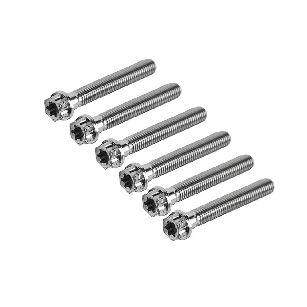 6pcs M6x55mm Titanium Torx Head Flange Screws for Motorcycle Bike