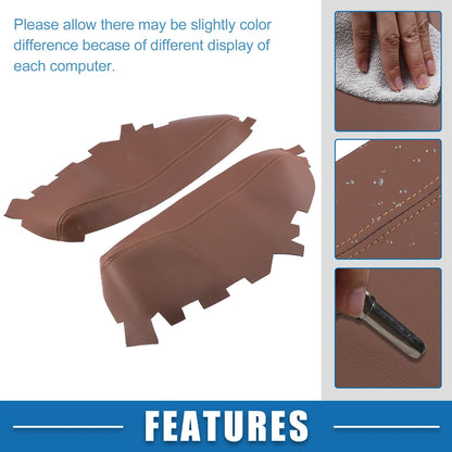 Brown Front Door Panel Armrest Covers for Toyota Avalon (2013-2018) 1 Pair