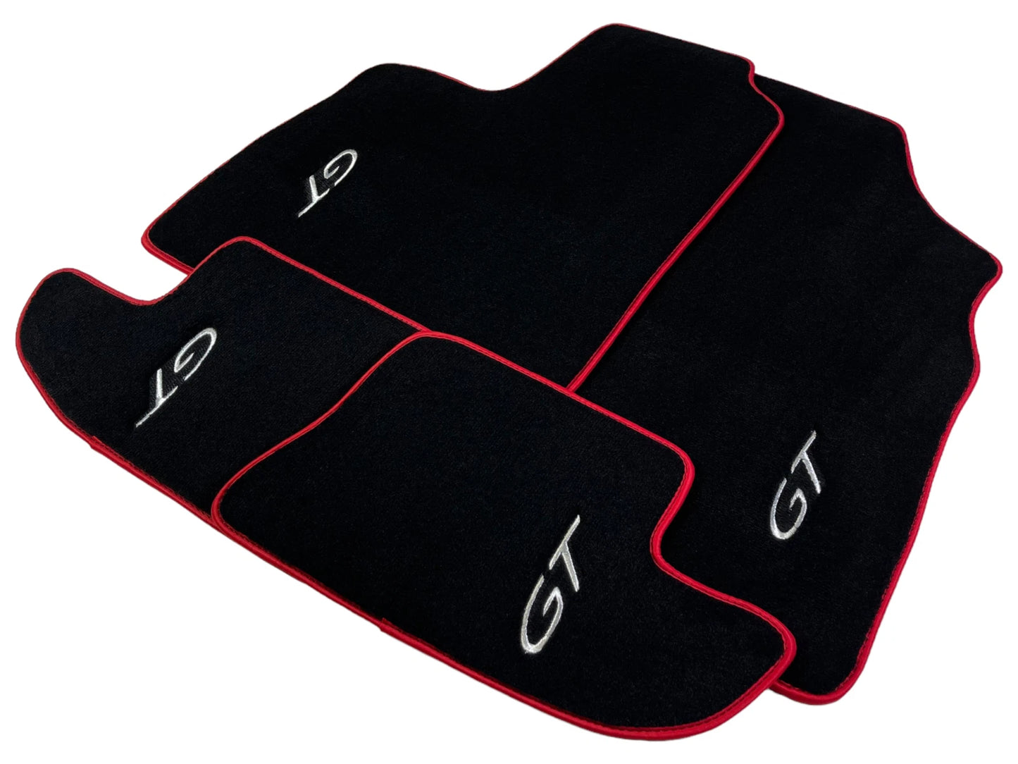 Floor Mats for Bentley Continental GT 2012-2017 Black Carpets with Red Trim