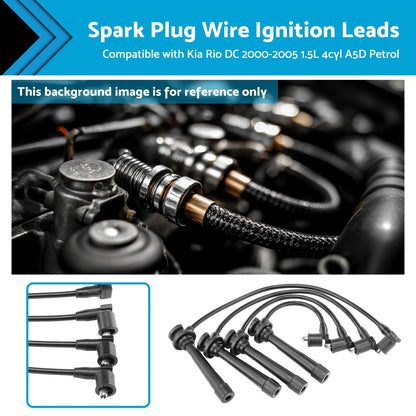 4 x Spark Plug Ignition Wires for Kia Rio DC (2000-2005) 1.5L