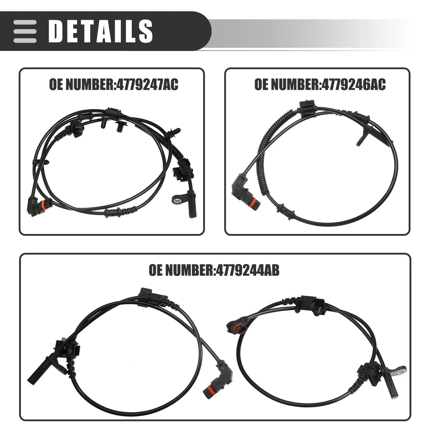 Front Rear Left Right ABS Wheel Speed Sensor for Dodge ALS1931