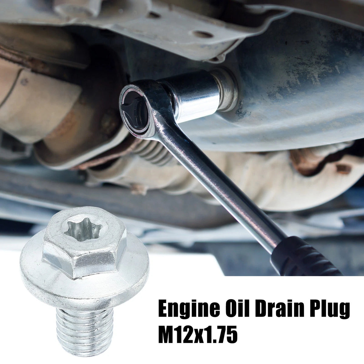 M12x1.75 Engine Oil Drain Plug Screw for Chevrolet Silverado 1500 Silver Tone