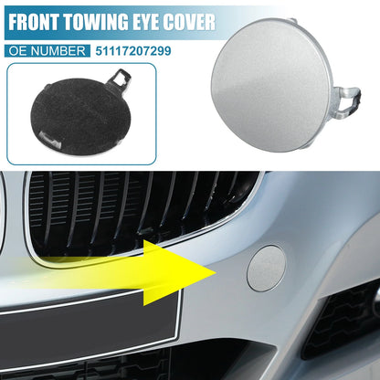 Front Bumper Tow Hook Cover for BMW 3 Series E90 E91 (2009-2012) Silver Tone