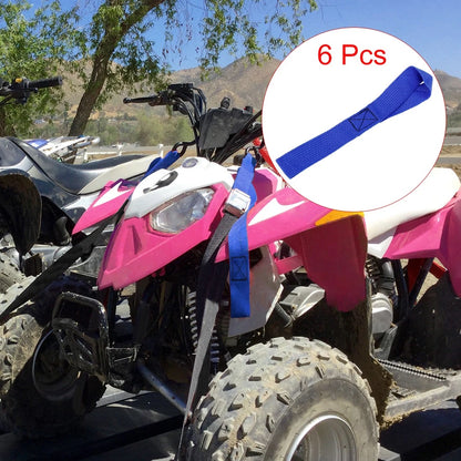 6 x Cargo Belt Loop Tie Down Strap Blue 2.5x20.5cm for Motorcycle