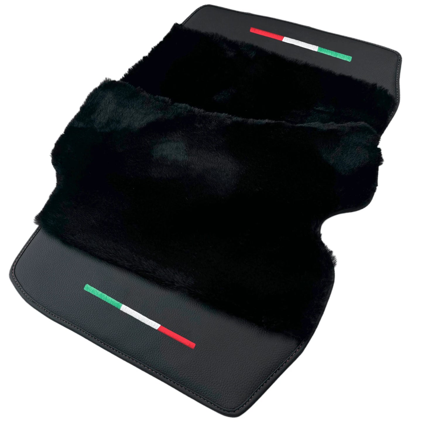 Black Sheepskin Floor Mats for Ferrari Portofino M (2018-2023)
