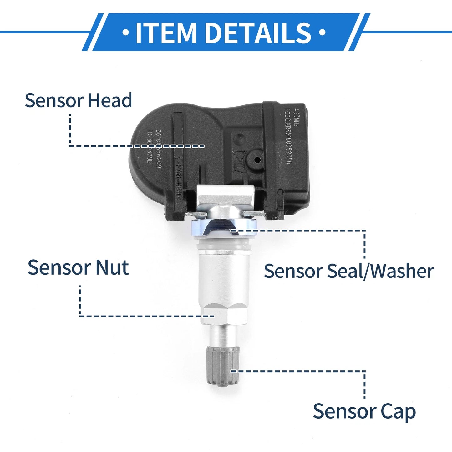 Tire Pressure Sensor 433MHz for BMW 220i (2014-2020) - 1 x Sensor