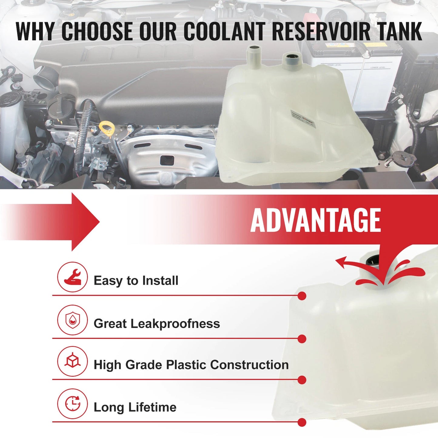 Coolant Expansion Tank for Audi A4 A6 Transporter 8K2 8K5 B8 4F2 4F5 C6