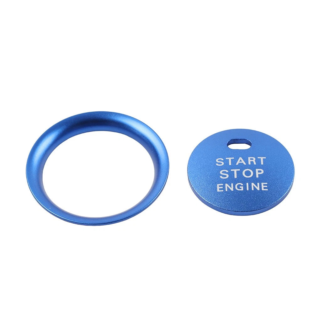 2 x Blue Engine Start Push Button Cover Rings for Mazda 3, 6, CX-5 (2014-2023)