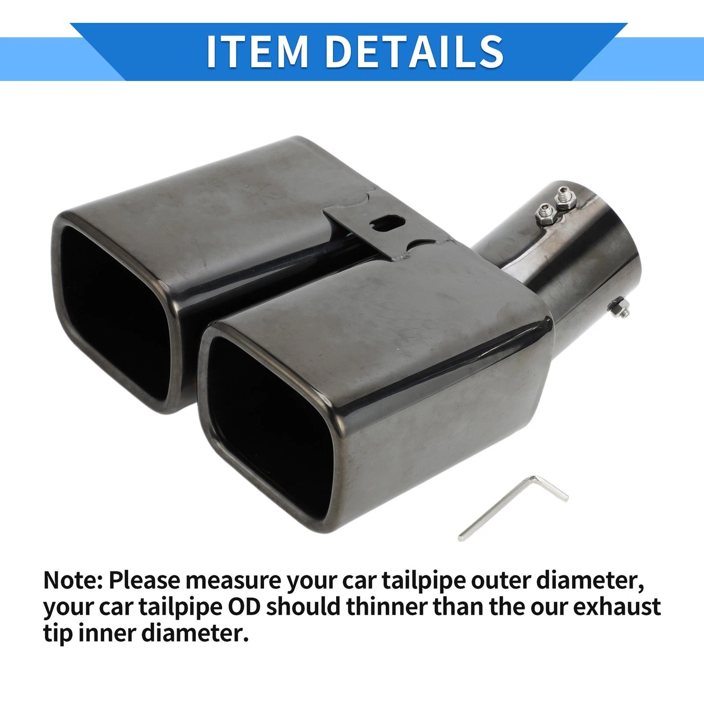 1 Pc Dual Exhaust Tip 2.4" Inlet for Toyota Alphard Vellfire (2015-2023)