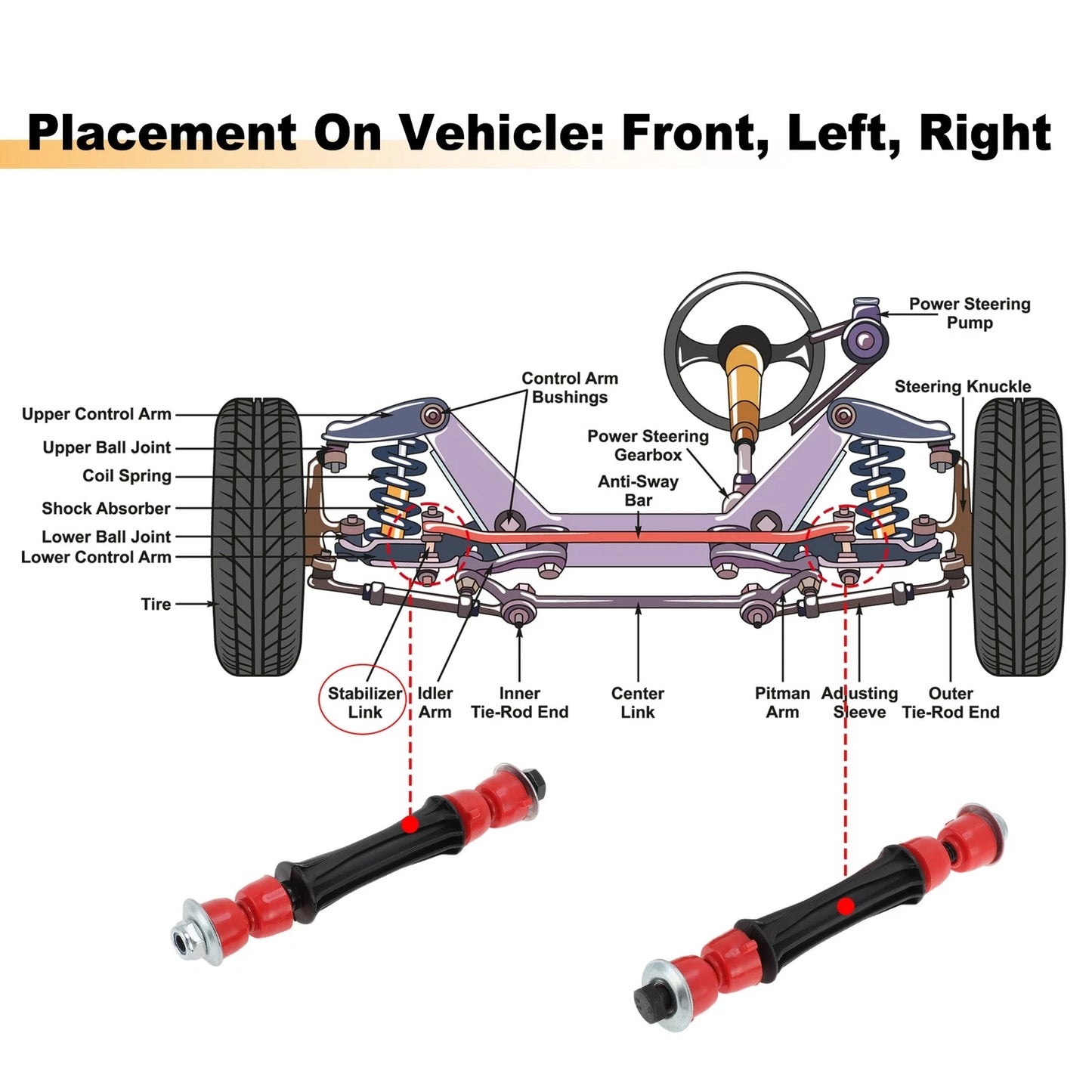 Front Sway Bar Links for Cadillac Escalade Chevy Silverado