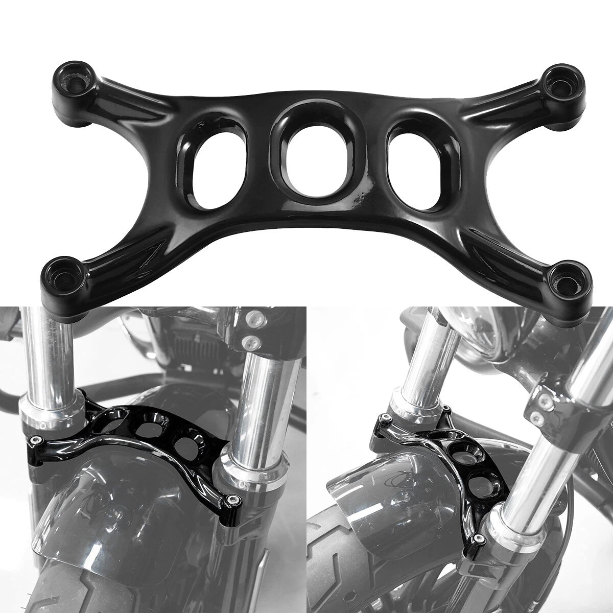 Front Fender Brace Forks for Harley Forty Eight XL1200X (2016-2022) Black
