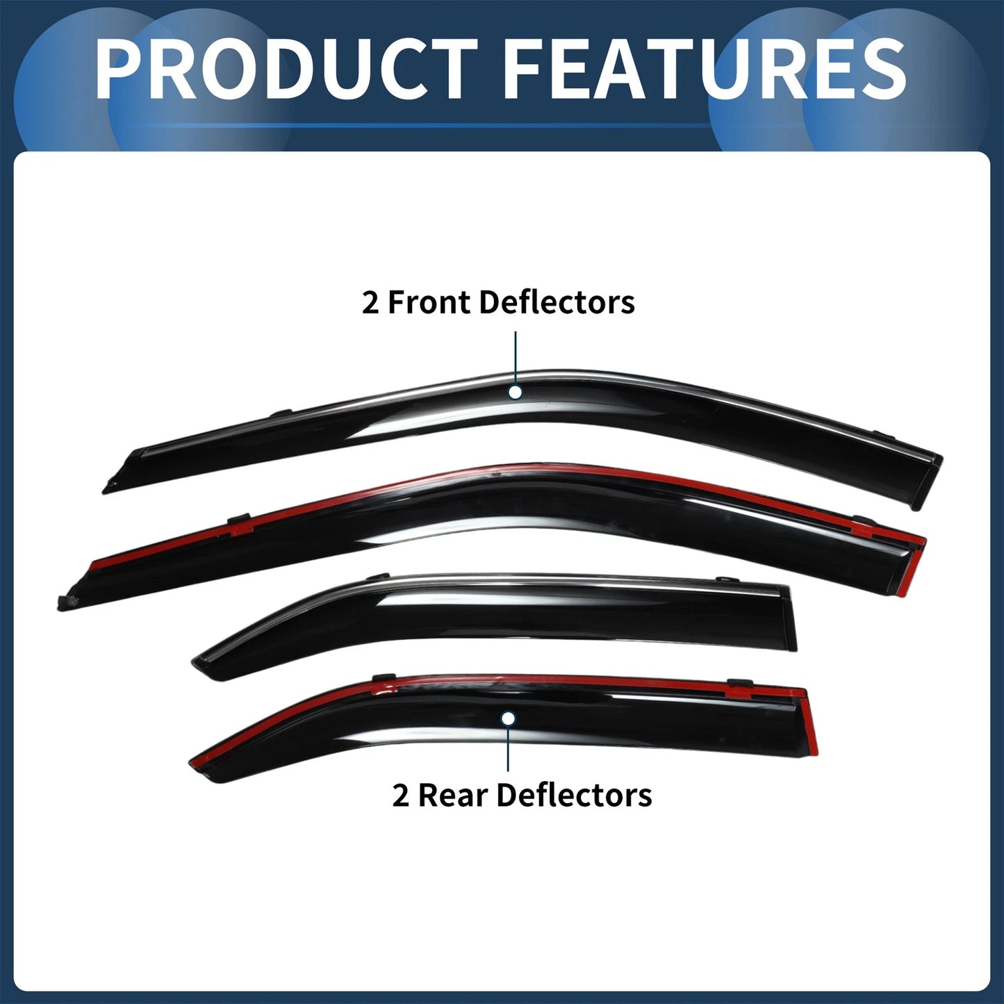 Window Deflectors 1 Set for Mitsubishi Lancer (2008)