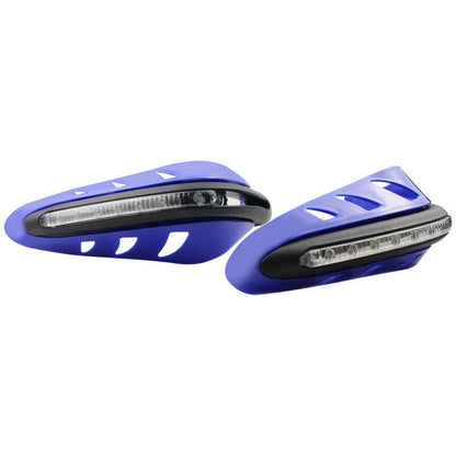 Universal Blue Motorcycle Handguards with LED Lights for Dirt Bikes & ATVs