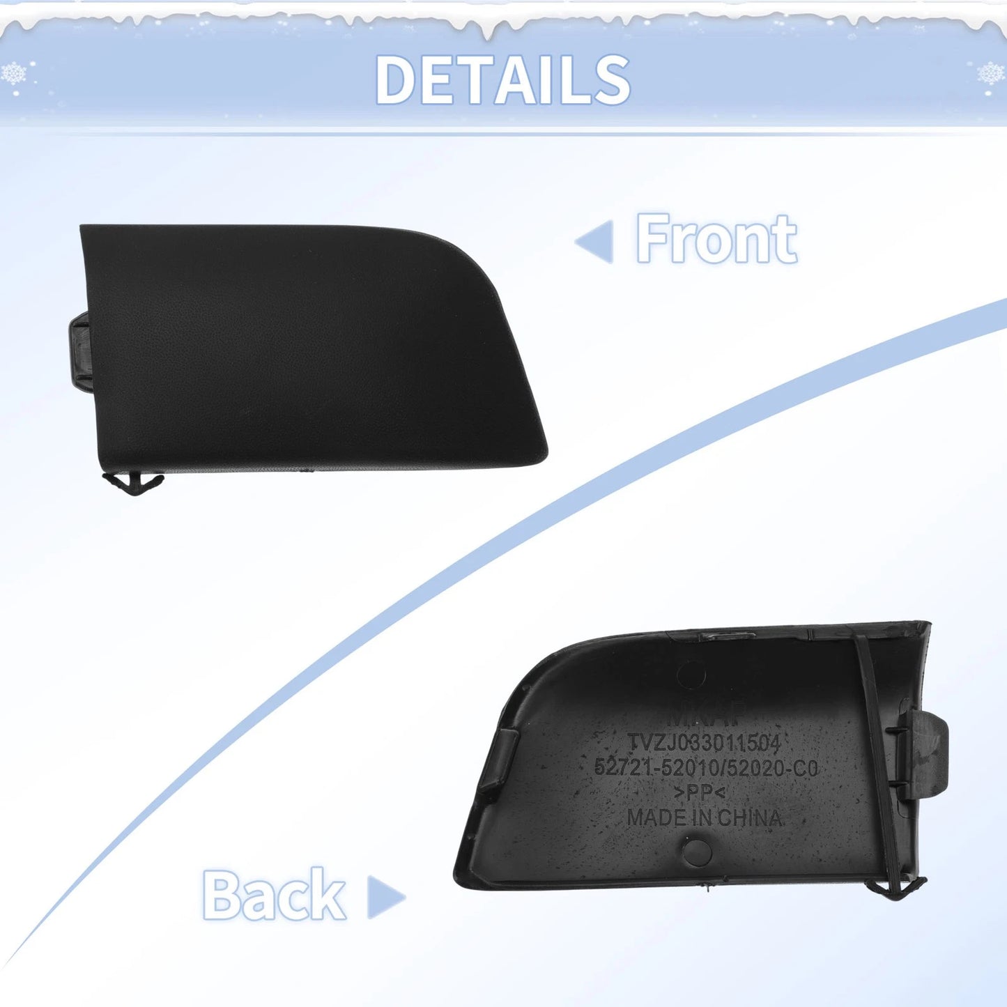 Right Front Tow Hook Cover for Toyota Corolla (2007-2009)
