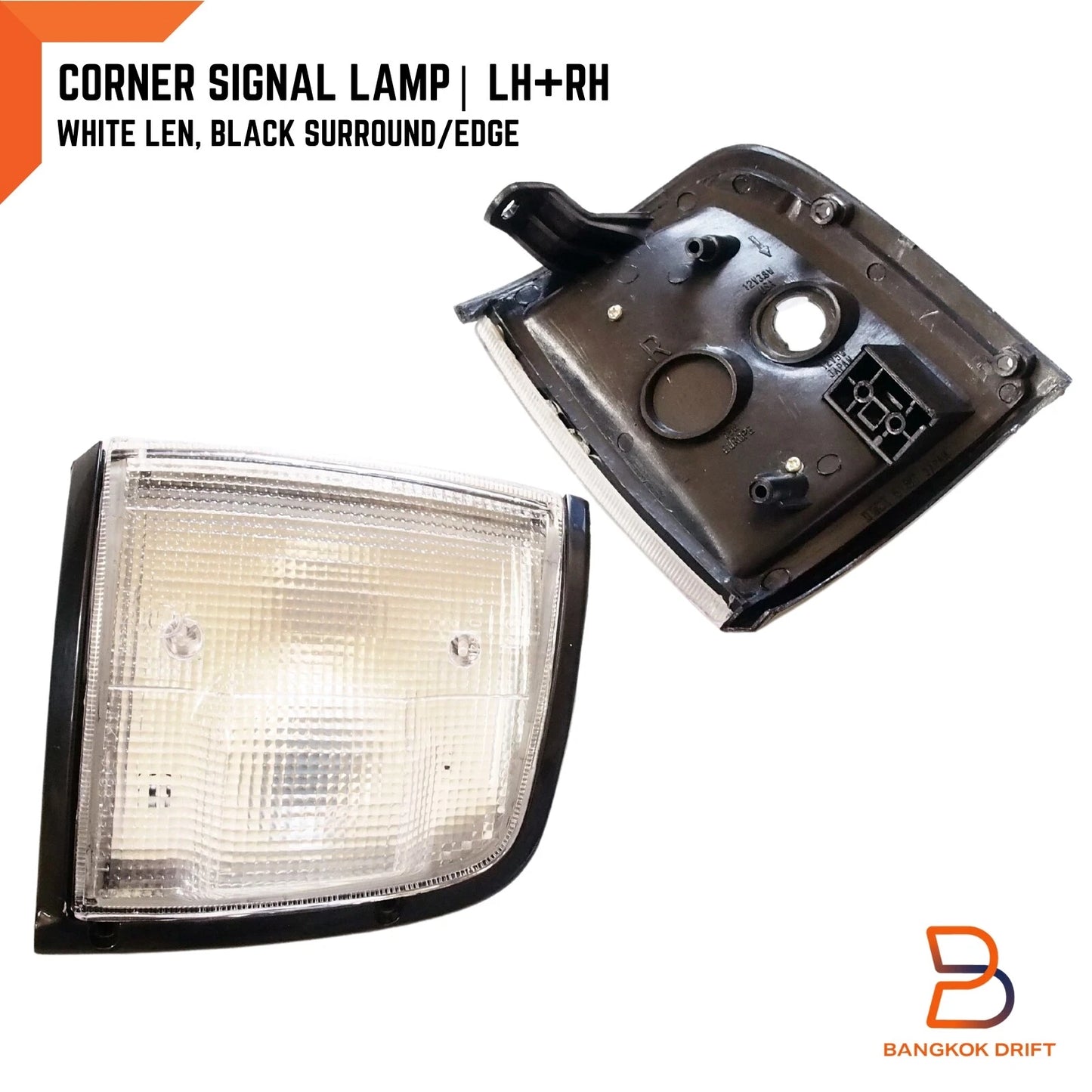 White Lens Black Trim Front Corner Signal Light for Holden Rodeo (91-97)