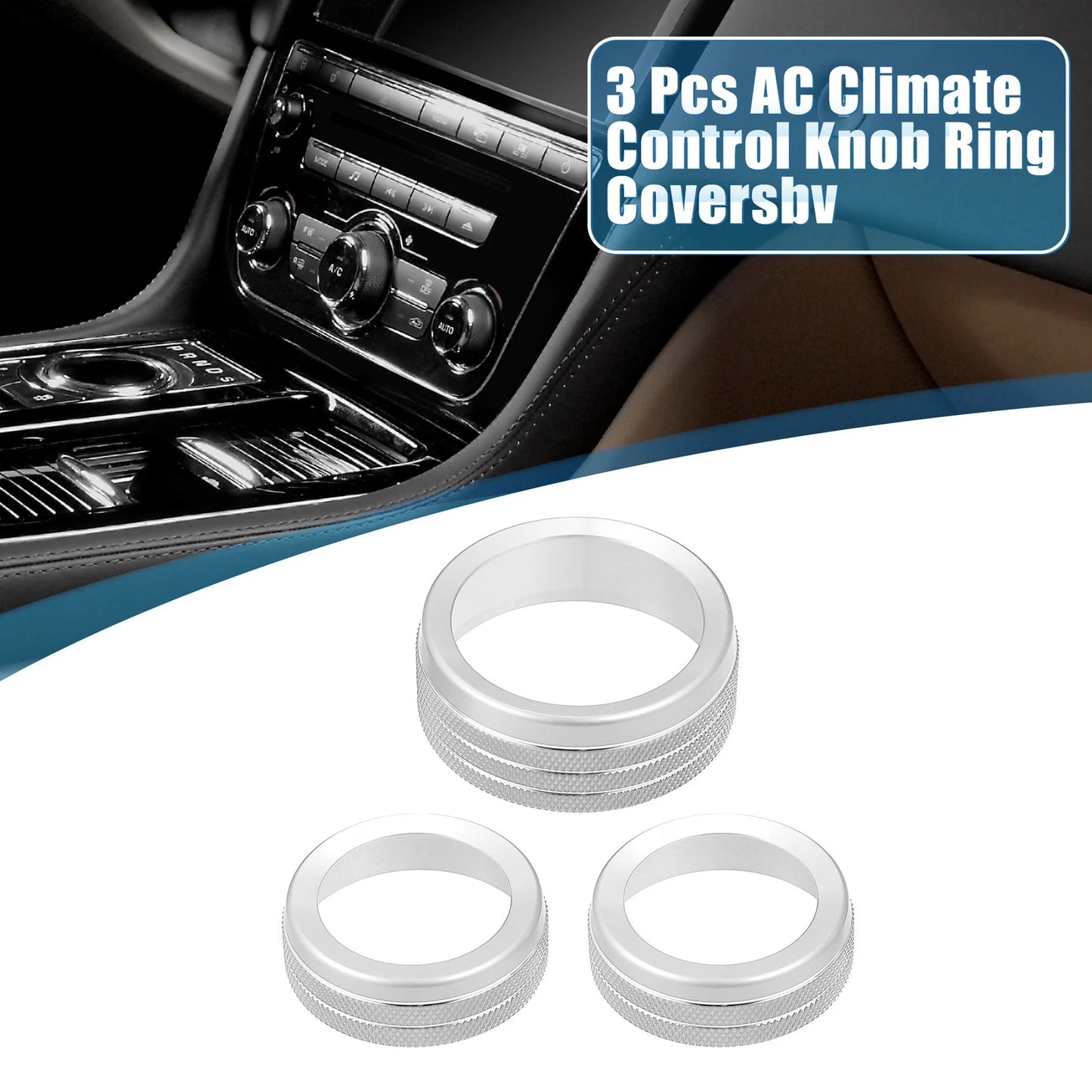 3 x Decals Car AC Radio Switch Knob Cover for Dodge Durango (2014-2020)