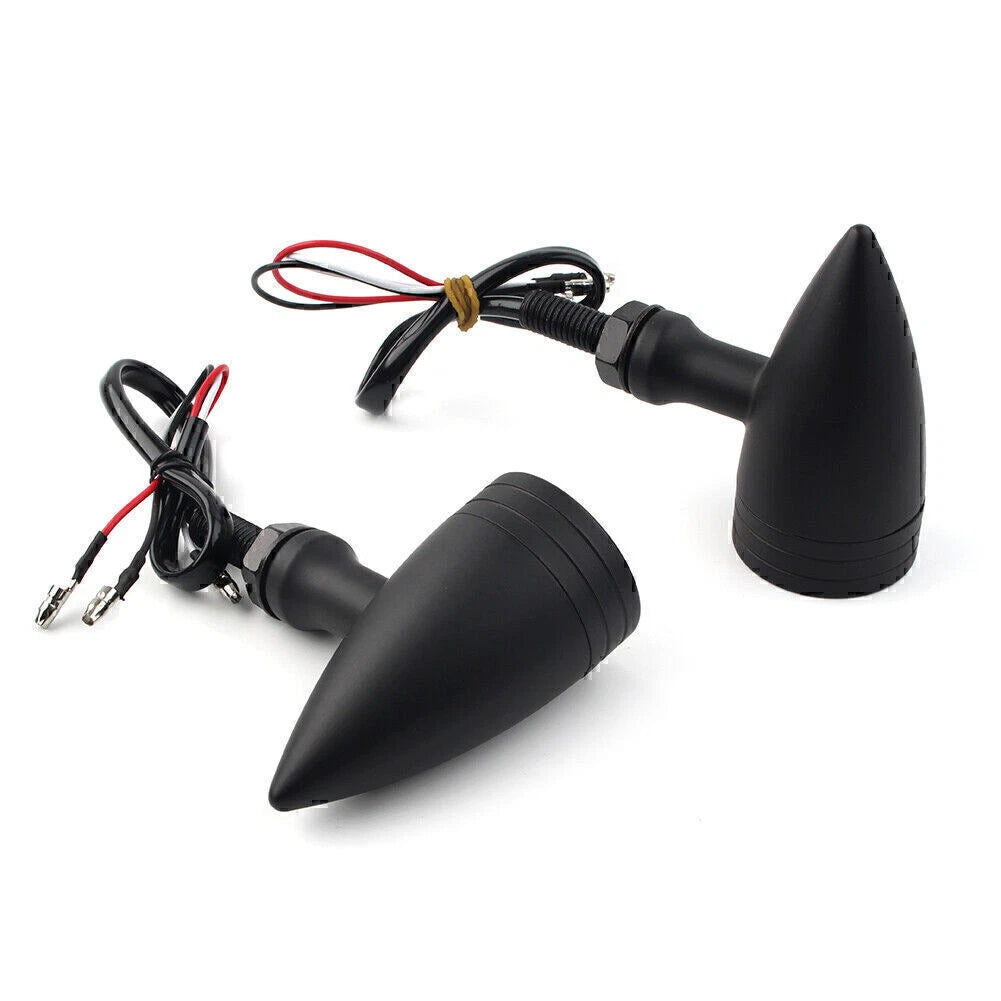Black 10mm LED Turn Signal Lights Pair for Harley Honda
