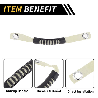 2 x Roll Bar Grab Handles for Jeep Wrangler Roof Rope Handle with Hole White
