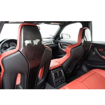 Real Gloss Carbon Fiber Seat Back Headrest Cover Trim For BMW 2D F82 M4 / F80 M3