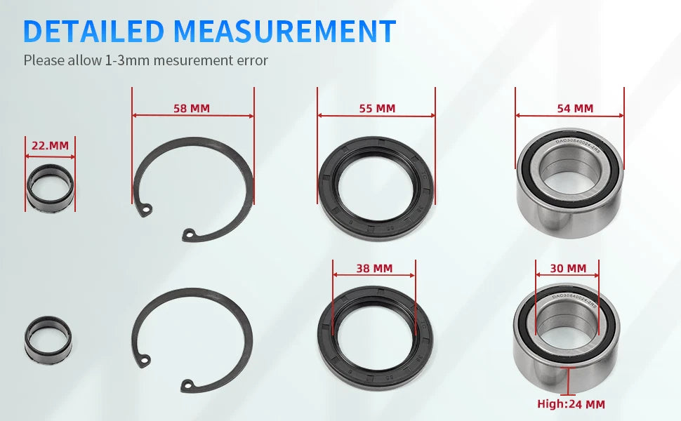 Front Wheel Bearing Seals Kit for Honda Rincon TRX650FA 650FGA 4x4 (2003–2005)