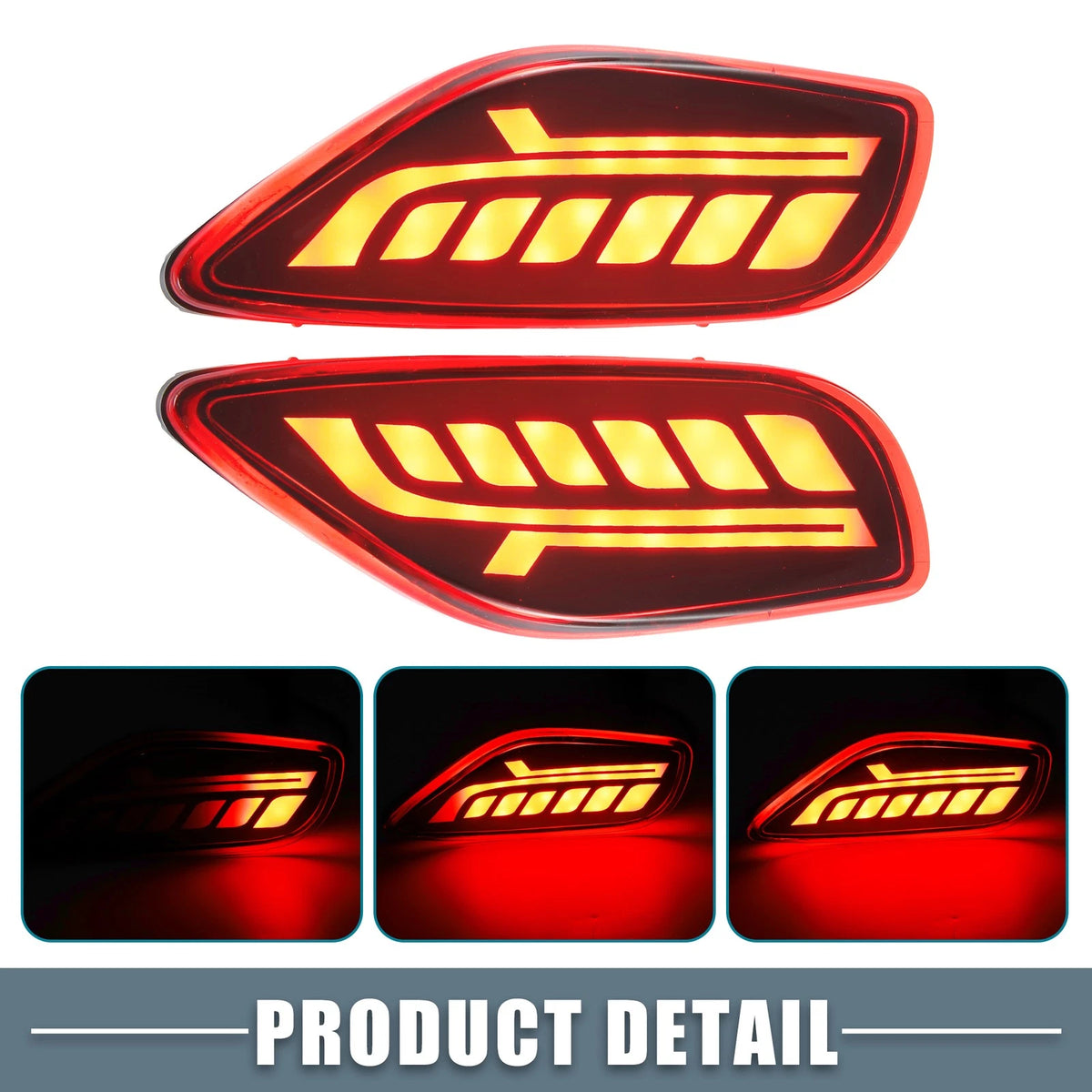 Rear Bumper Reflector LED Brake Turn Signal Tail Lights for Kia Seltos (2019-)