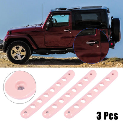 3 x Door Handle Insert Trim Covers for Jeep Wrangler 2 Door (2007-2018) Pink