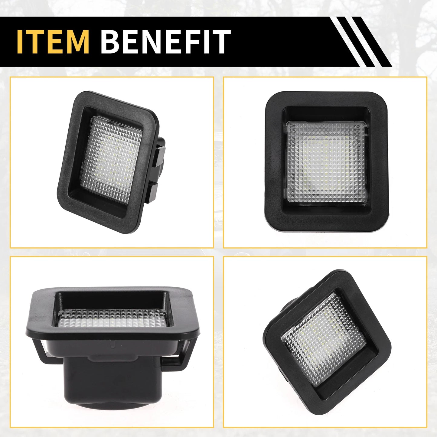 2 x License Plate Light Tag Lamps for Ford F-150 (2015-2023) White Lens