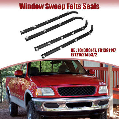 4 x Inner Outer Weatherstrip Window Sweep Seals for Ford F150 F250 F350