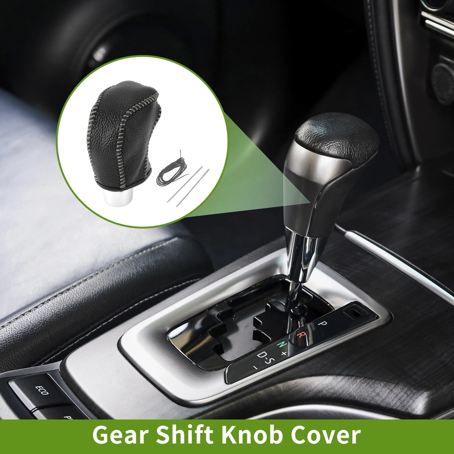 Car Gear Shift Knob Cover 1 Set Black Grey for Toyota Tacoma (2016–2022)